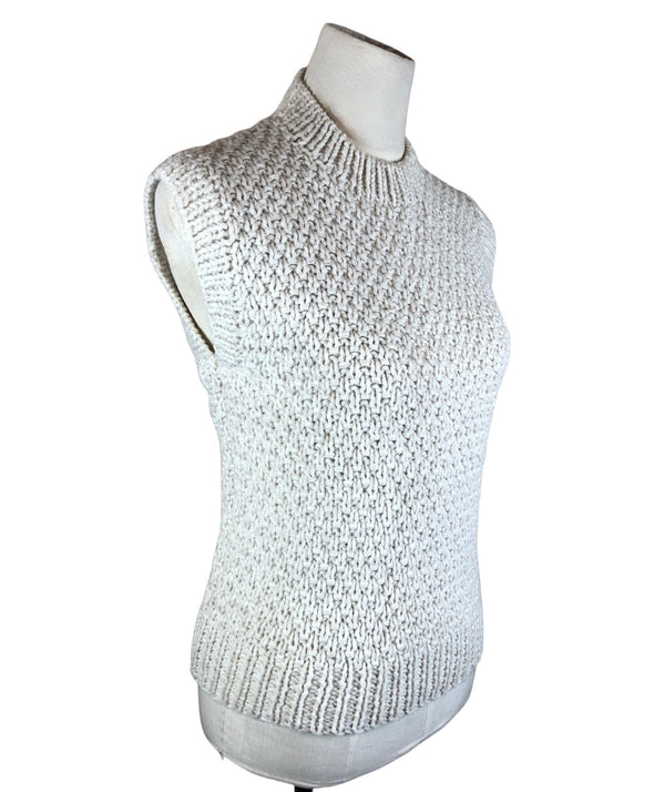 Vintage Thick Knit Cream Top Size Small