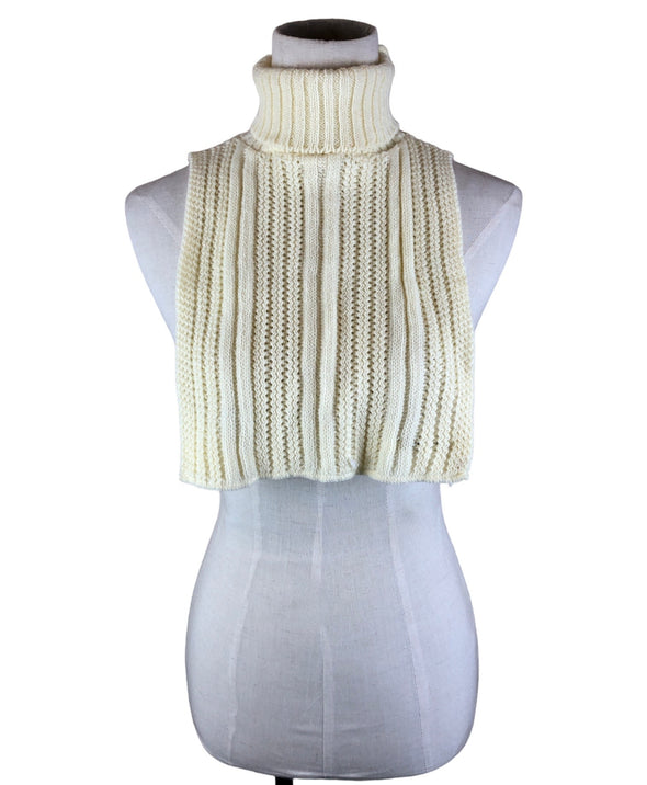 Vintage Knit Turtleneck Cream Pullover Size Small