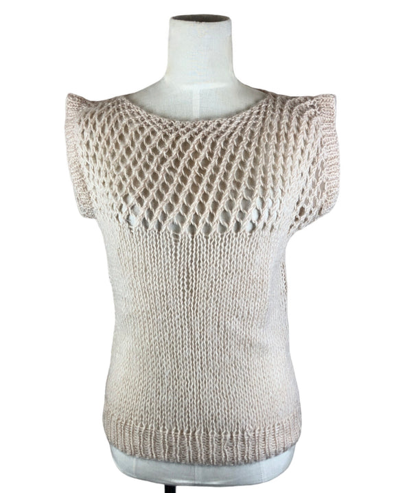 Vintage Cream Knit Top Size Small